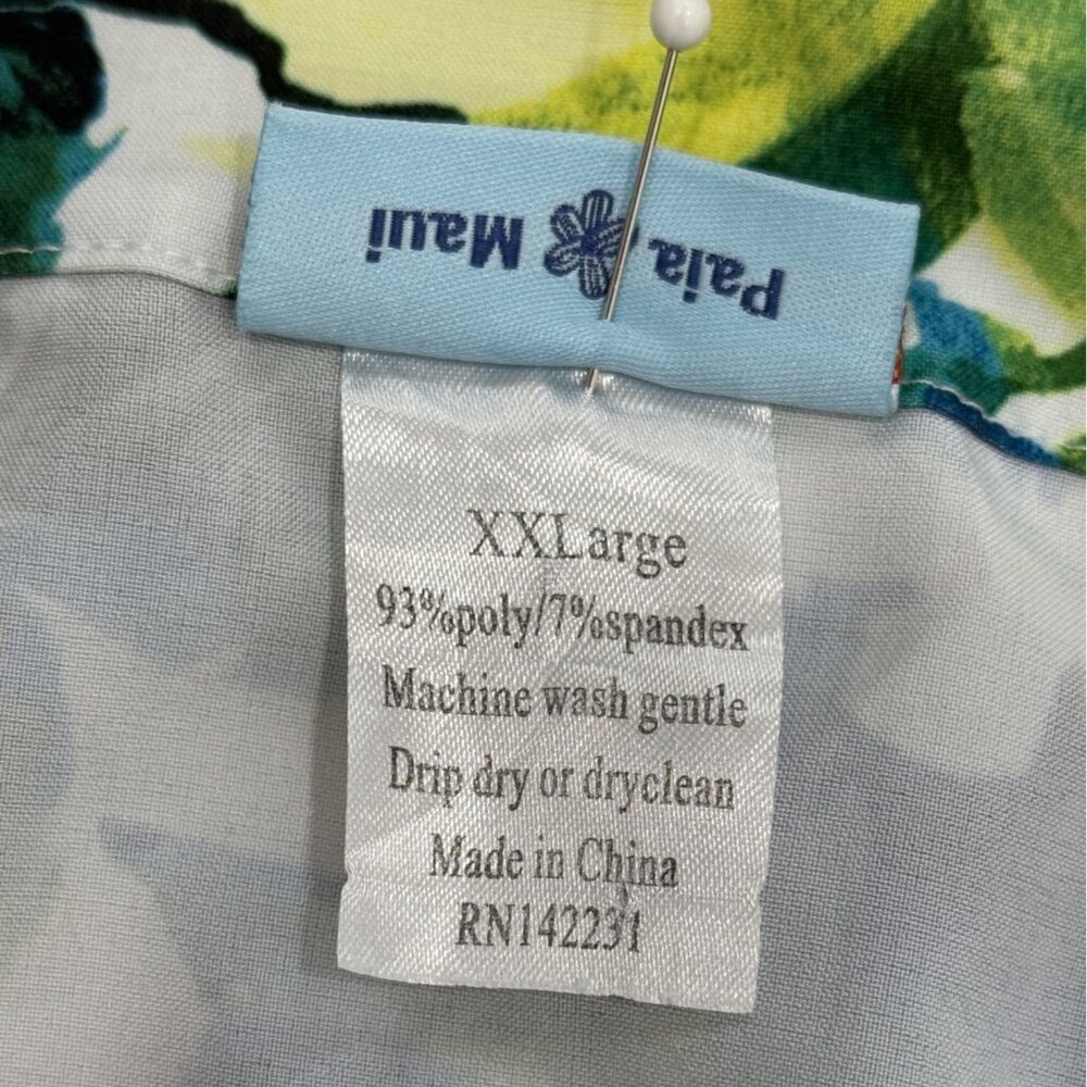 RipSkirt Hawaii Tropical Floral Wrap Skirt Length 3 Blue Green Womens Size XXL - Picture 5 of 7